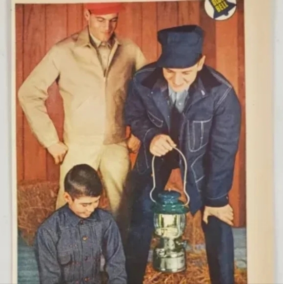 70s Vintage Wrangler Distressed Denim Corduroy Big Ben Bluebell Chore Jacket - Picture 13 of 13